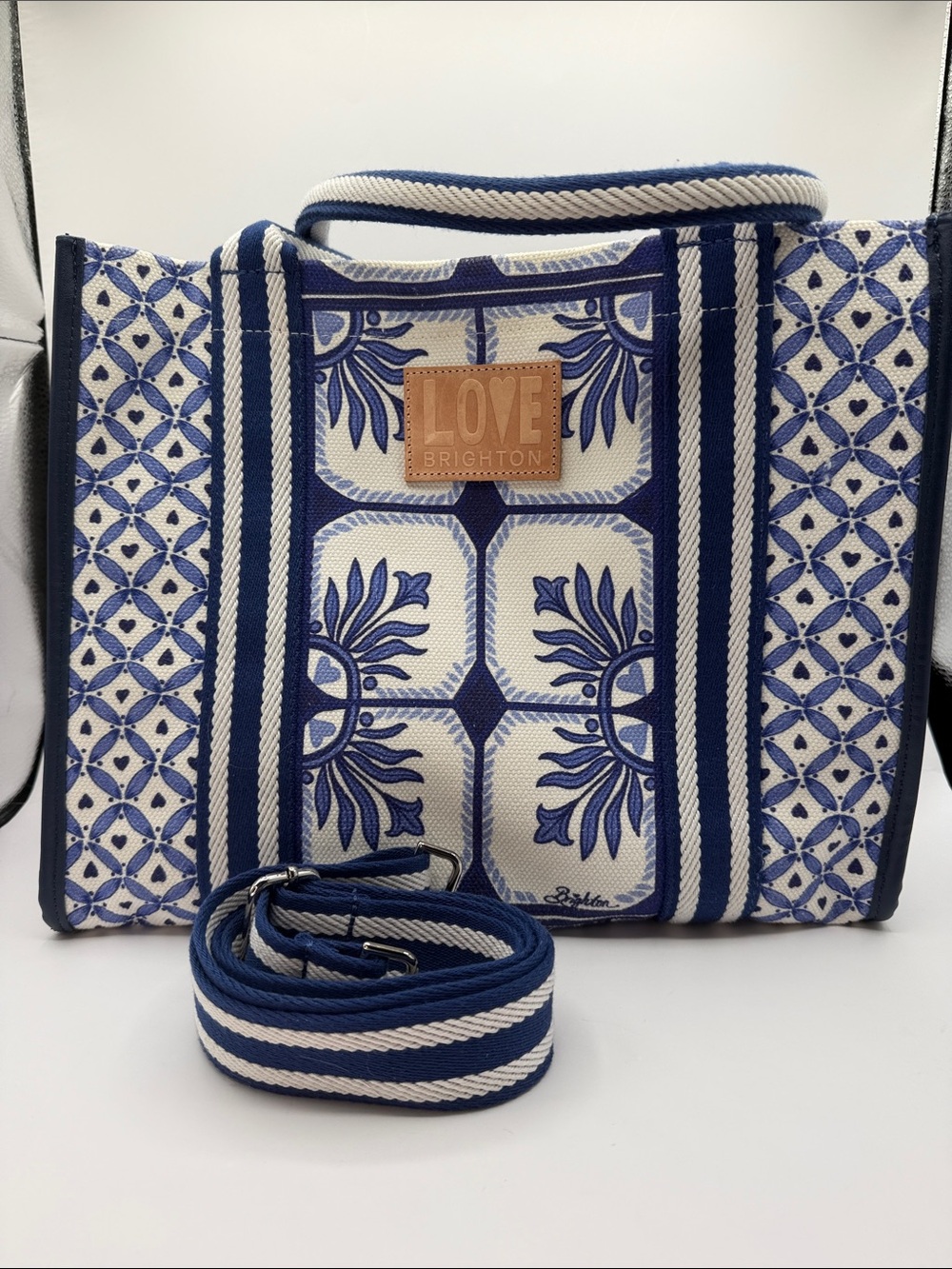Brighton Lovely Tiles Canvas Carryall Tote with Removable Strap